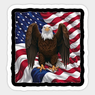 Eagle's Gaze Patriotic Flag Sticker